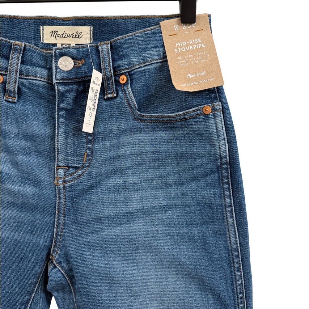 Madewell Women's Mid-Rise Stovepipe Jeans - Blue - Picture 2 of 11
